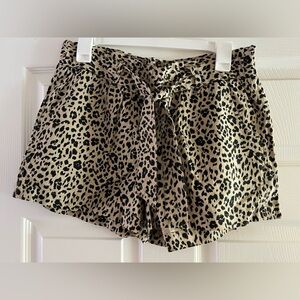 Jolt brand cheetah print shorts with paper bag waist, size medium